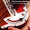 0-180 Degree Angle Gauge Woodworkers Edge Ruler Aluminum Alloy Protractor Angle Finder Ruler Precision Carpenter Measuring Tool