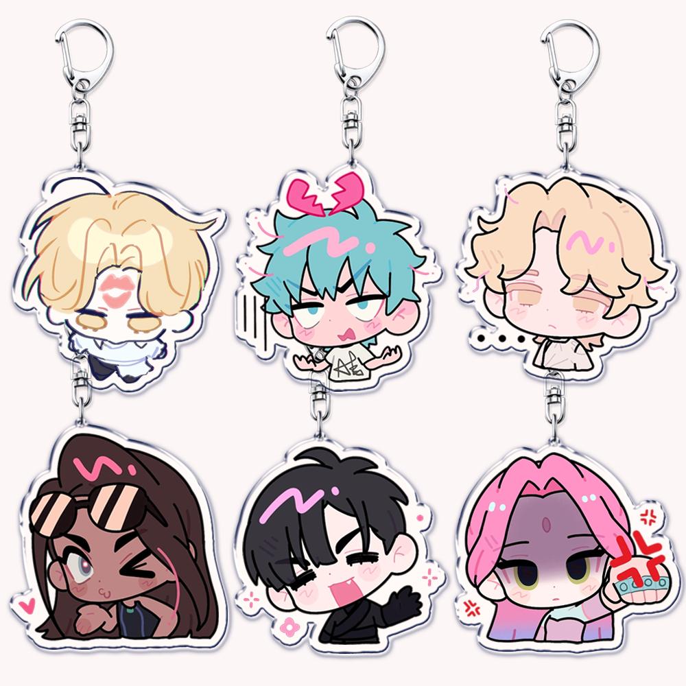 Popular Anime Alien Stage Chibis Music Keychains for Accessories Bag Luka Ivan Till Mizi Hyuna Sua Keyrings Jewelry Fans Gifts
