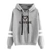 Autumn and winter long sleeved love printed hooded sweatshirt 6979
