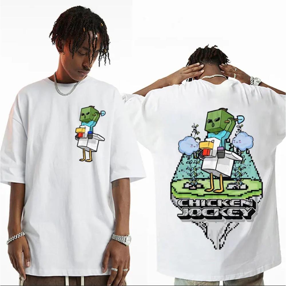 

Игра Петушиные бои Мультяшные Графические Футболки Мужские Женские Y2k Мода Футболка с Коротким Рукавом Высокое Качество Одежда Футболки XXXXXL белый