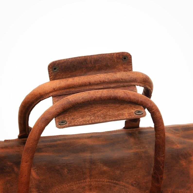 Full Grain Leather Weekender Bag: Handmade Distressed Duffle