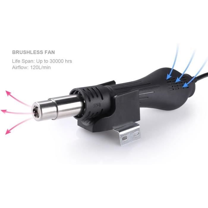 Station de soudage à air chaud 2 en 1 Smd avec accessoires professionnels 852D Uten