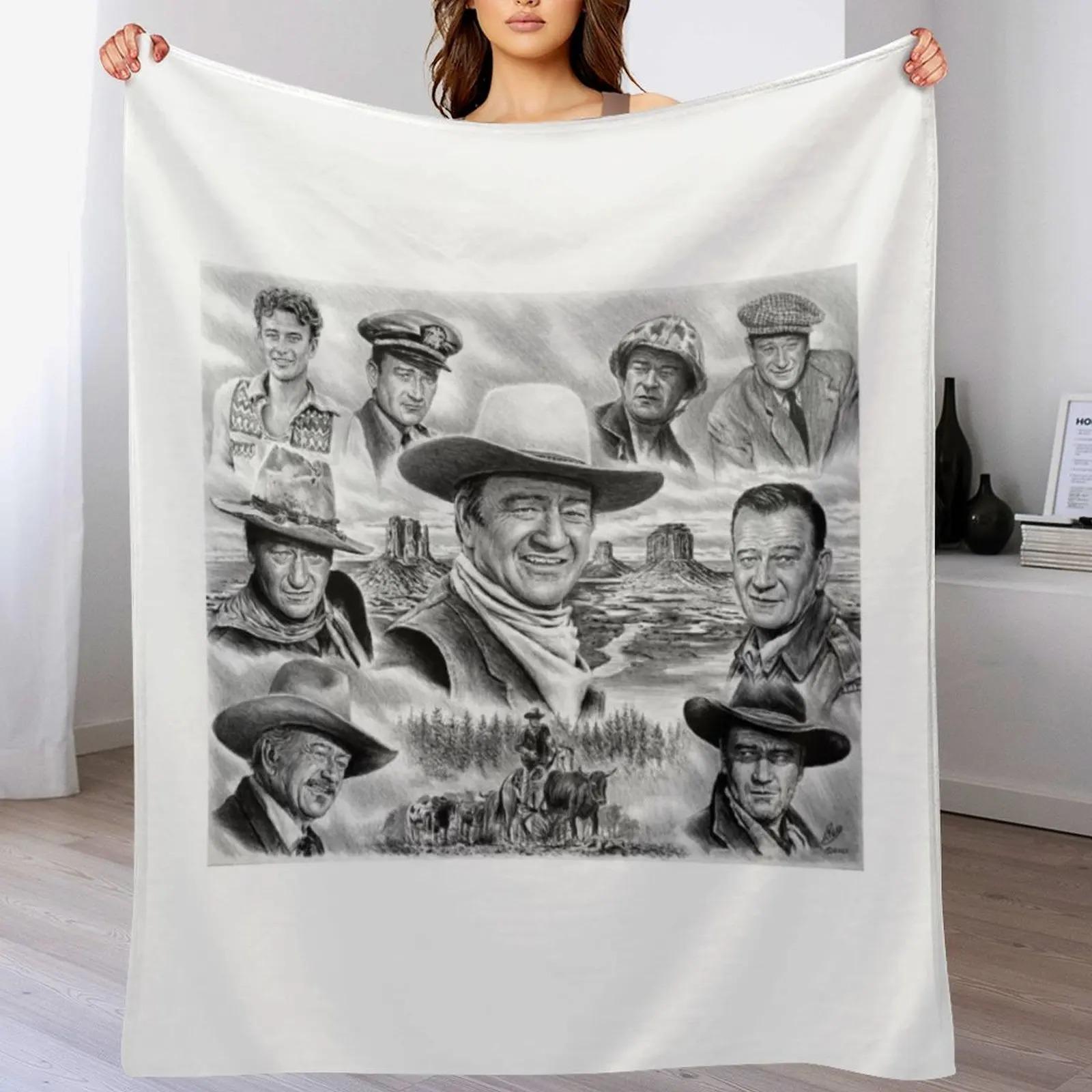 John Wayne Collage Throw Blanket Weighted christmas gifts wednesday Nap Blankets 75X95CM