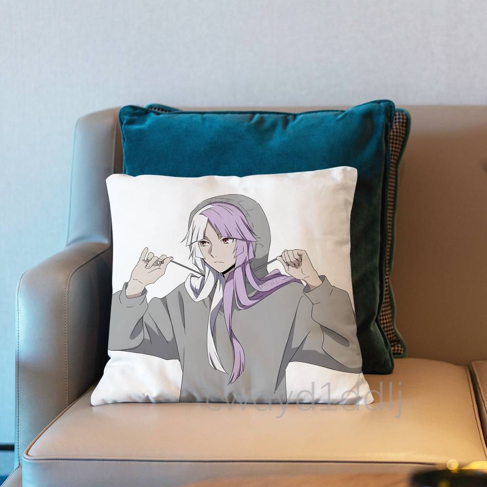 S-Sigma Bsd B-Bungo Stray Dogs Pillow Case Short Plush Sofa Decorative Gift Home Double-Sided Printing Cushio Peach skin 18*18(CM)-1Pcs