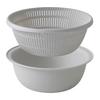 Marna Colander Bowl 21cm Set Colander Bowl Set Heat Resistant Bowl Dishwasher Safe Gray K837GY Marna Basics 2-Piece (Microwave Safe/Heat