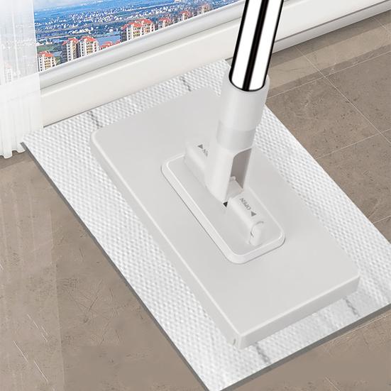 39.4" Hands-Free Multi-Purpose Flat Mop, Multifunctional Lazy Mop with One-Click Cloth Attachment with 8 Reusable Clothes, Ideal for Washbasin &