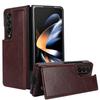 Applicable To The New Samsung Fold4 Mobile Phone Case Fold5 Double Buckle Card Mobile Phone Leather Case Fold3 Folding Protective Case