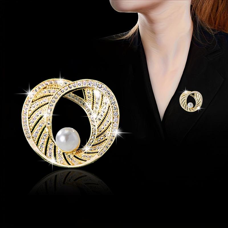 European Retro Heart-Shaped Pearl Rhinestone Brooch - Luxury Women s Accessory
