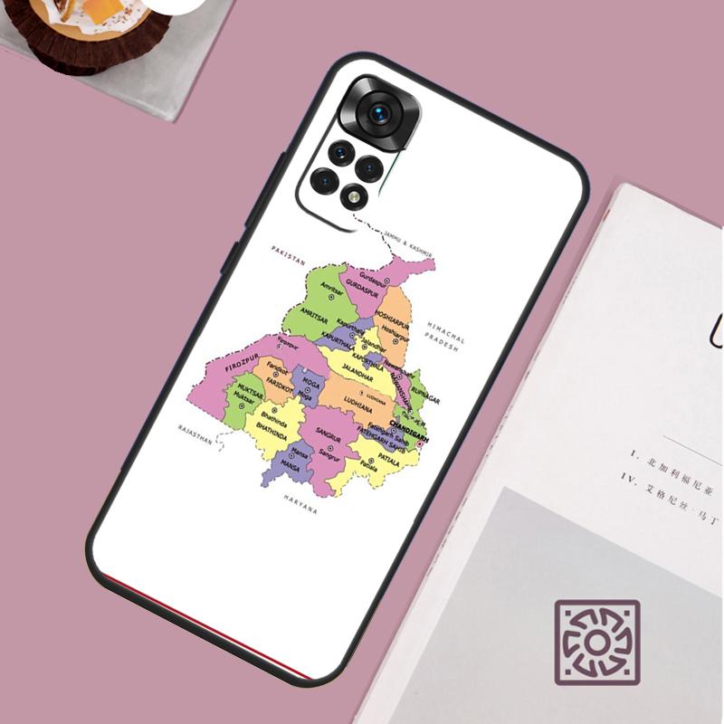 Punjab Map Outline Case For Xiaomi Redmi Note 14 Pro 13 12 11 10 15 Pro Plus Redmi 15 15C 14C 13C 10C 12C Cover