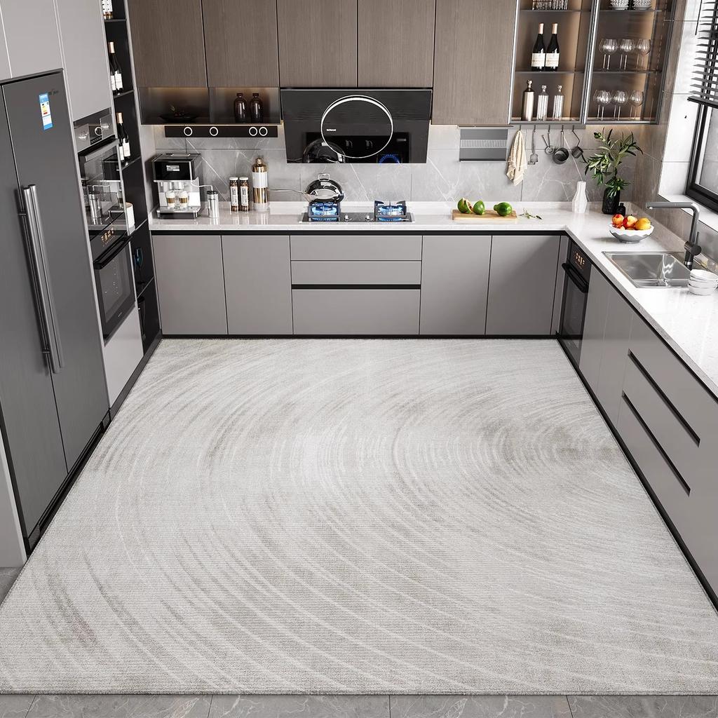 Kitchen Floor Mat Waterproof Non-slip Oil-proof PVC Leather Soft Carpet Wipeable Washable Dirt-resistant Balcony Rug Alfombr