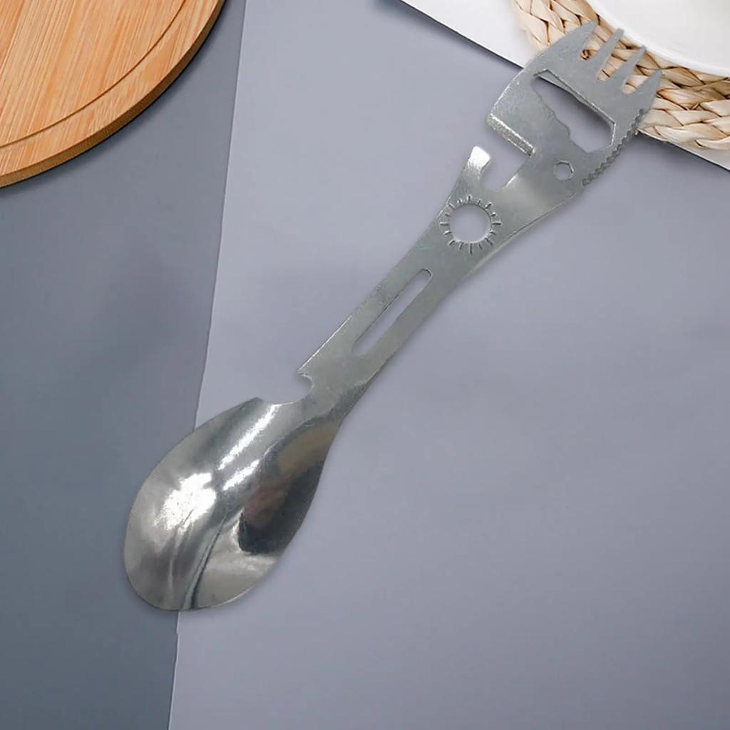 Multifunctional Outdoor Camping Tableware Portable Tableware Tools Soup Spoon Can Opener Picnic Hiking Forks Travel Equipment