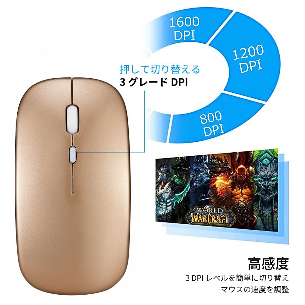 Bluetooth 5.1 Dual-Mode Wireless Mouse, 2.4G Mouse, Rechargeable, Silent, Energy-Saving, High Sensitivity, 3 DPI Modes, Supports Computers,