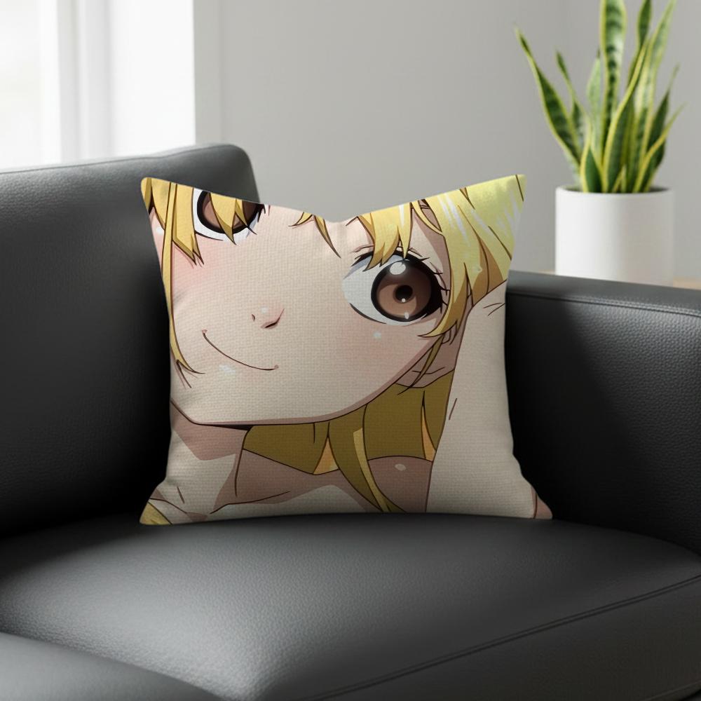 Anime Lucy Heartfilia Fairy Tail Cushion Cover Natural Linen Pillowcase Set AllinOne Decor for Sofa Bedroom Chair
