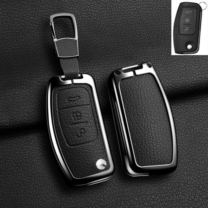 New Automotive Zinc Alloy Auto Folding Key Fob Cover Case Fit For Ford Fiesta Focus 2 Ecosport Kuga Escape Falcon B-Max C-Max Eco Sport Galaxy