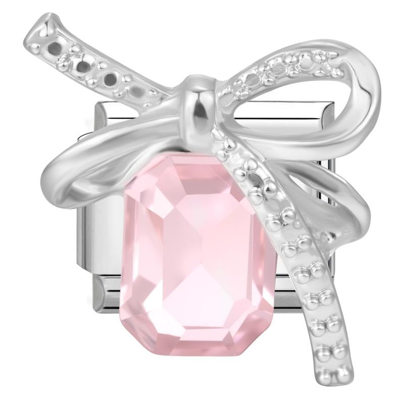 Shiny Zircon Bow Knot Cherry Heart Butterfly Pendant Italian Charm Links Fit 9mm Stainless Steel Bracelet Women DIY Making Gift