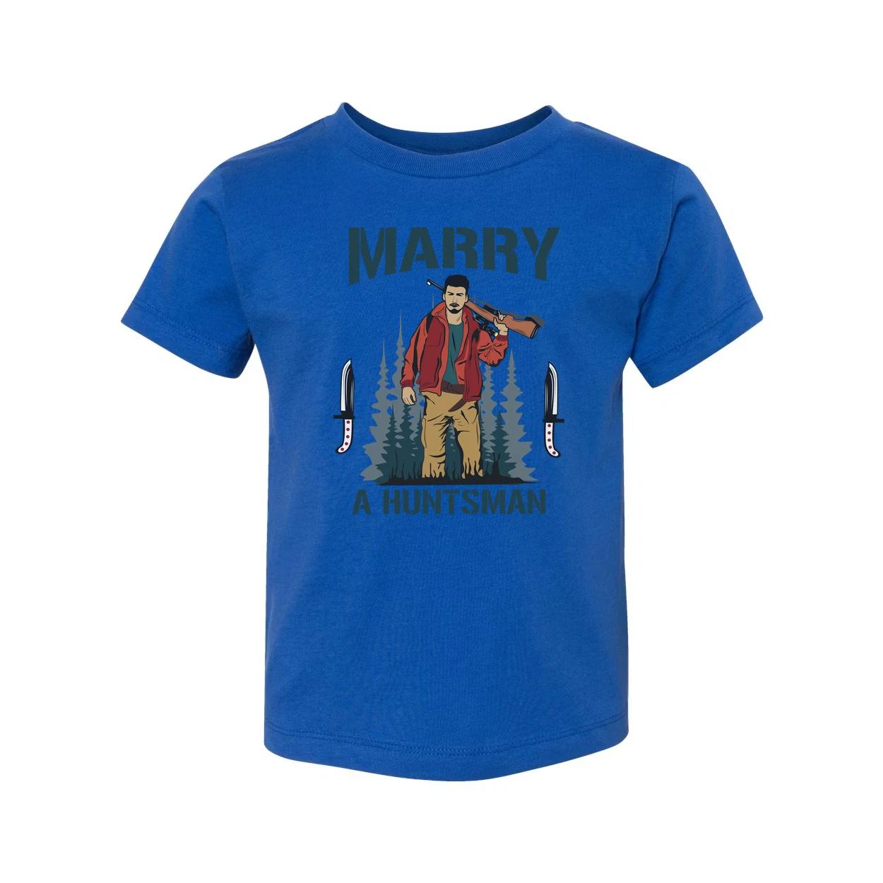 Marry A Huntsman Graphic Tee Unisex Hunting Themed Shirt With Forest Backdrop An S