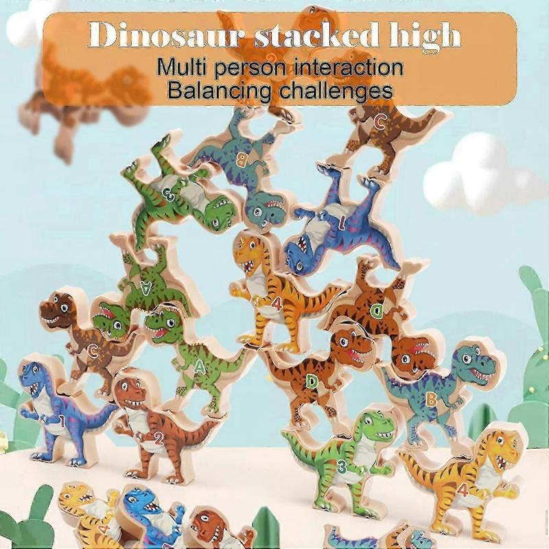Dinosaur Balance Game Diy Building Blocks Smooth Stacking Early Educational Toys