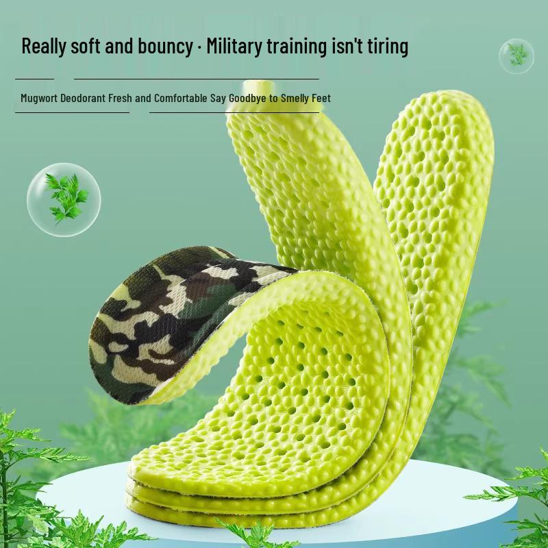 Military Training Insoles: Anti-Odor, Breathable, Shock-Absorbing, Super Soft, Sweat-Absorbing, Fatigue-Reducing for Men & Women