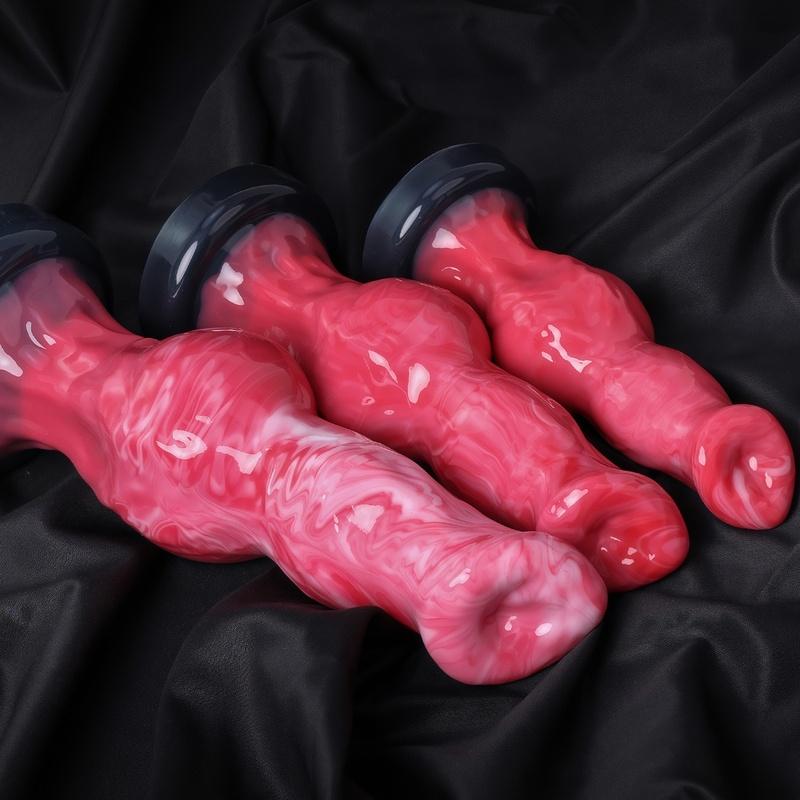 Monster dog knot anal dildo, silicone dog knot dildo for women with strong suction cup for men and women adult sex products