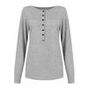 Dámský ležérní svetr s dlouhým rukávem a kulatým výstřihem svetr s knoflíky vpředu