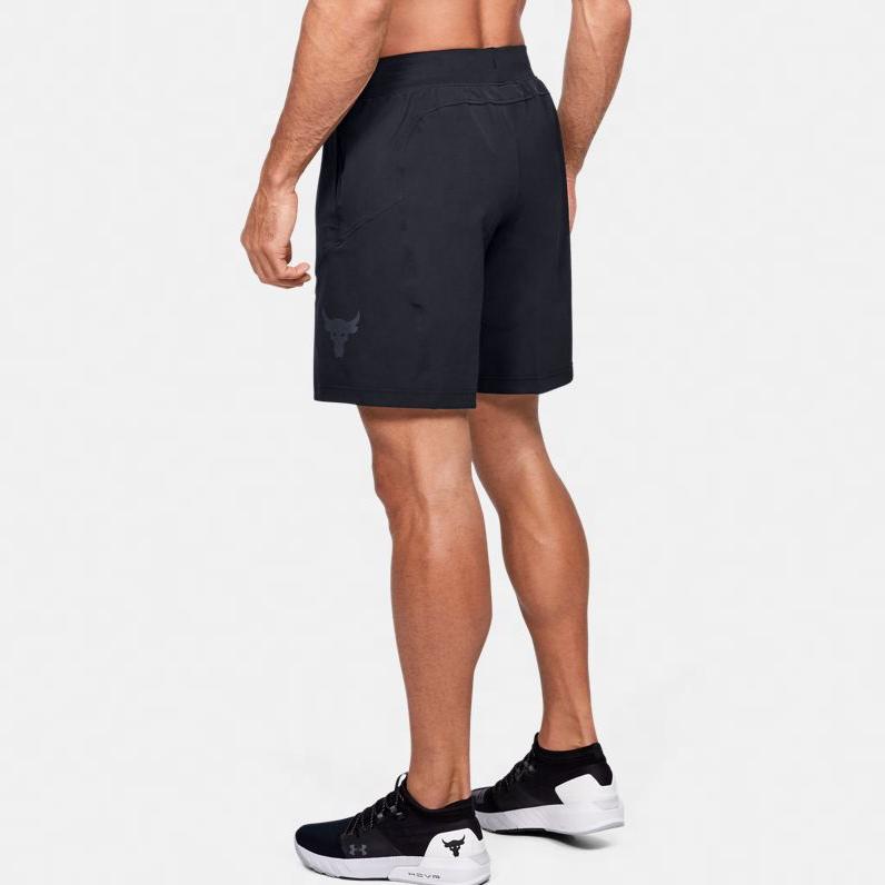 Under Armour Project Rock Unstoppable Sports Solid Color Low Waist Loose Casual Shorts Men Bottoms Black 1359119-001