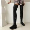 Autumn and Winter New Style Fashion Thick Heeled Women's Knee High Boots Simplicity Long Boots High 3cm Plus Size 35-48