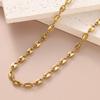 18K Gold Trendy Cuban Link Necklace: European & American Style, Non-Fading, Fashionable Personalized Chain, High-End Jewelry.