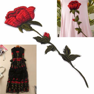New Red Rose Flower Sew On Embroidery Patch Badge Bag Jeans Dress Applique Craft