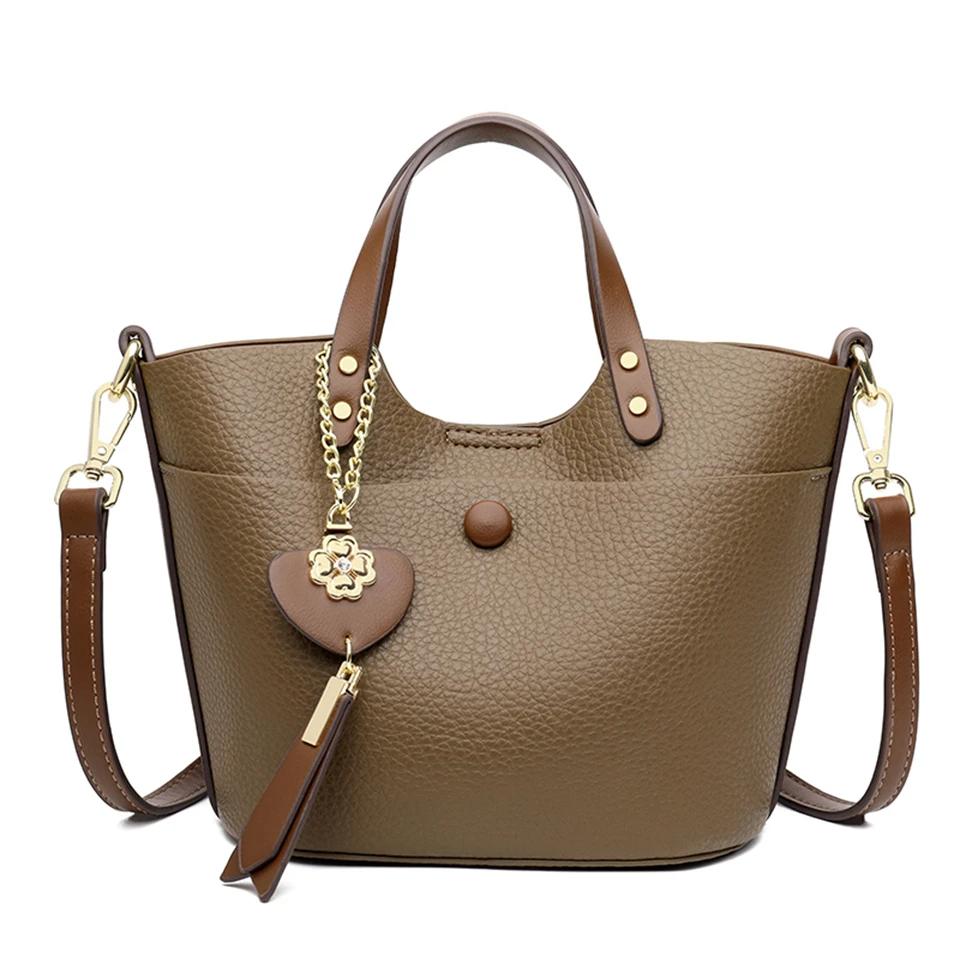 

Модная женская сумка-ведро из текстурированной кожи, вместительная, прочная, идеально подходит для ежедневного использования, шопинга, повседневных прогулок, моды и функциональности