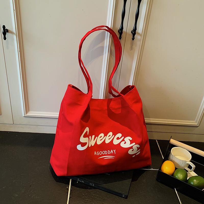 New Versatile Large-capacity Versatile Canvas Bag Simple Lazy Style Fashion Shoulder Tote Bag