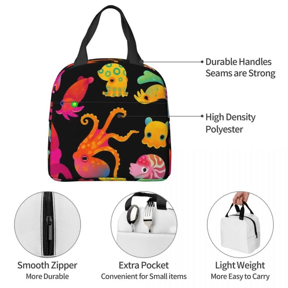 Cephalopod Insulated Lunch Bag for Women Office Cooler Thermal Food Box Tote Leakproof Lunch Boxes Container