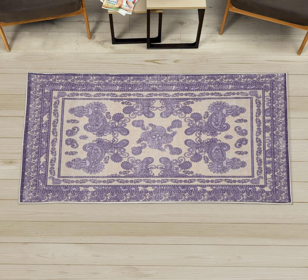 Dinosaur Decorative Rug,Jurassic Scenario Cartoon Animals in Wilderness Cloudy Sunrise Back, Quality Carpet for Bedroom Dorm and