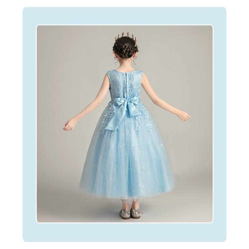 Girls Princess Puffy Lace Flower Girl Party Performance Dress