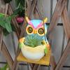 Swing Owl Hanging Planter Resin Owl with Egg Flower Pot Garden Decoration Hanging Pot for Indoor Outdoor Plants Succulents