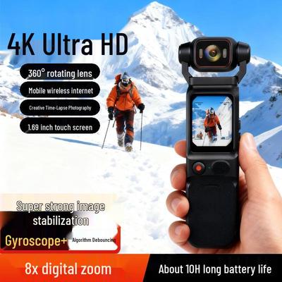 4K Ultra HD Actionkamera mit gyro-stabilisiertem Bild, WLAN und Handheld-Vlog für Radfahren und Sport