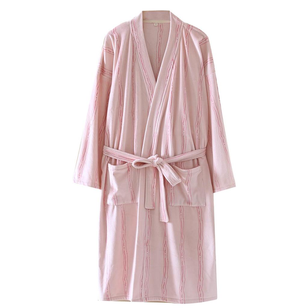 Sea Island Women's Plus Size Fleece Robe: Velvet Thickened, Long Sleeve, Warm Pajamas for Spring, Autumn, Winter