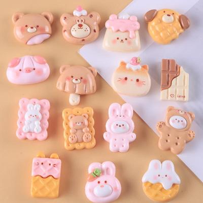 Niedliches Cartoon Bär & Hase Keks Schmuckset – DIY Resin Creme Kleber Zubehör