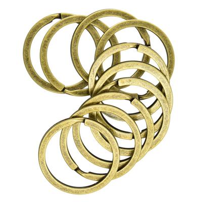 10pcs 32mm Split Hoop Key Rings Chain Holder Bronze DIY