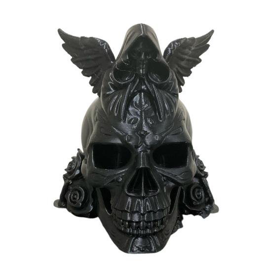 Rose Skull Figurine Demon Angel Wing Skull Statue Sculpture Halloween Holiday Party Home Office Desktop Decoration Ornament