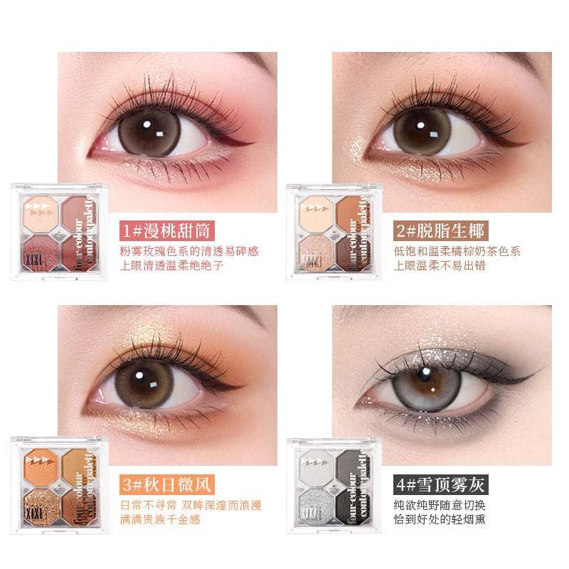 xixi - Inspirational 4 Colors Eyeshadow - 1# Peach Cone