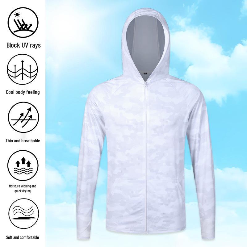 Men's Lightweight Camouflage Ice Silk Sun Protection Suit for Outdoor Fishing - Breathable & Anti-Mosquito