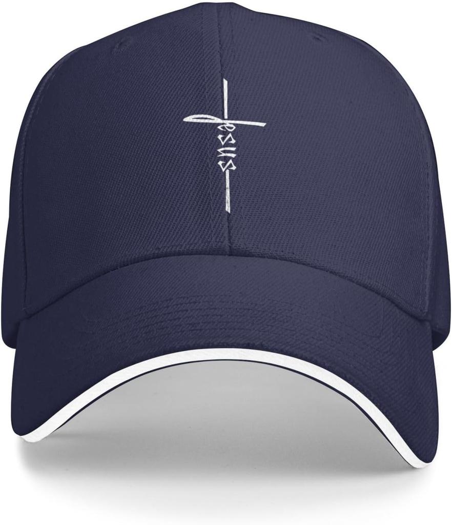 Jesus Cross Faith Religious Christian Baseball Cap Polyester Casual Outdoor Adjustable Headwear