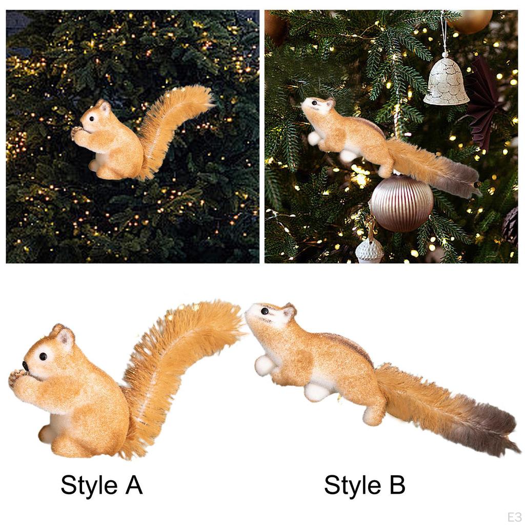 Christmas Squirrel Decor Tree Ornament Collection Lightweight Adorable Animal Figurine
