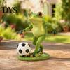 Stable Resin Figurine Football Player Frog Statue, Cute Garden Whimsical Waterproof Yard Statue for Outdoor Indoor Table Decor Decorative Grass
