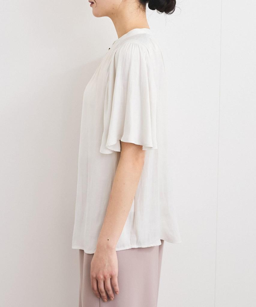 Charcoal [BIS] Women's 2-Way Split-Fiber Half-Sleeve Blouse,