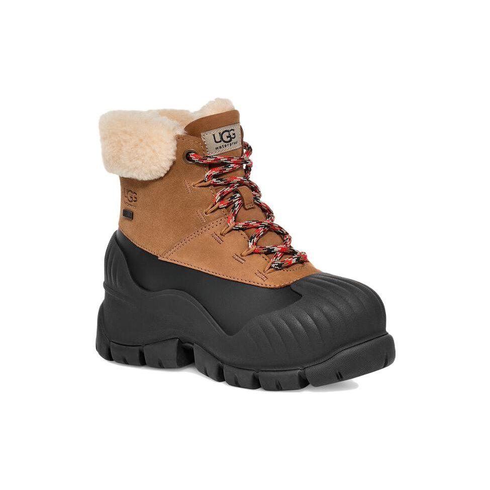 UGG Genuine Leather Non-Slip Warm Fashion Thick Sole Short Snow Boots Women Boots Chestnut 1130851-CHESTNUT