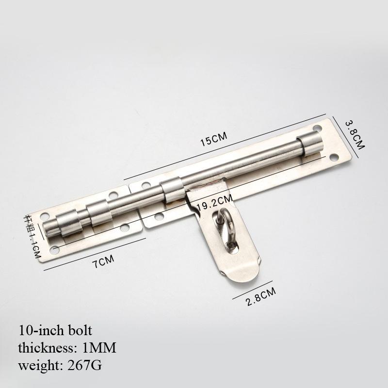 Thickened Stainless Steel Door Bolt Latch Security Door Bolt Latch Buckle Window Safety Lock Large Latch Home Decoration