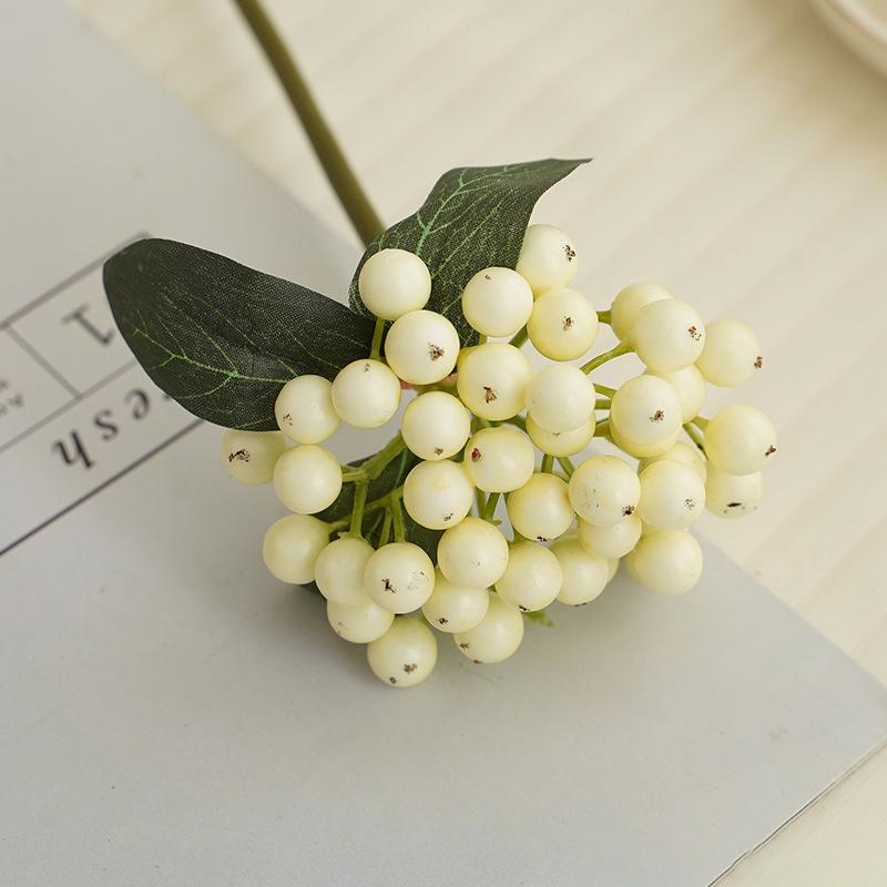 Foam Berry Fruit Bunch Branch Artificial Flower Mini Plants Christmas Decorative Accessory for Wedding Flower Arrangements Gift