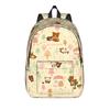 Rilakkumas  Cartoon Backpack for Men Women Teenage Student Work Daypack  Laptop Canvas Bags Outdoor
