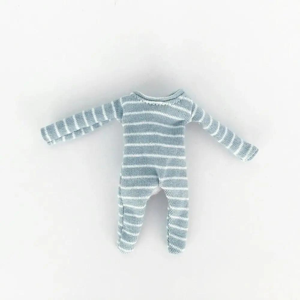 Cute OB11 Clothes Pajamas Striped Jumpsuits Sleep Clothes For 1/12BJD Dolls Accessories Body Molly Dressup Skirt Gift For Girls